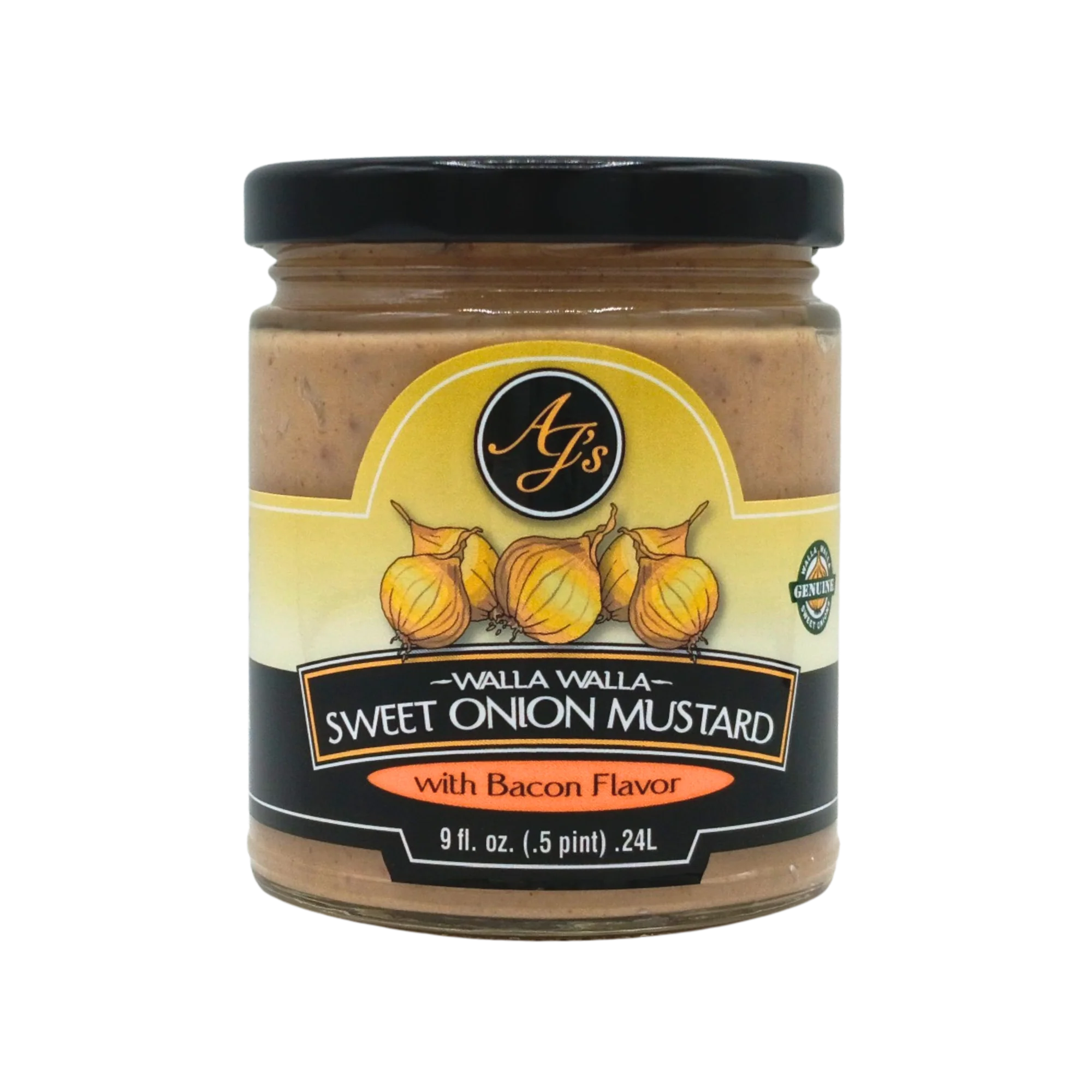 AJ's Walla Walla Sweet Onion Mustard with Bacon Flavor