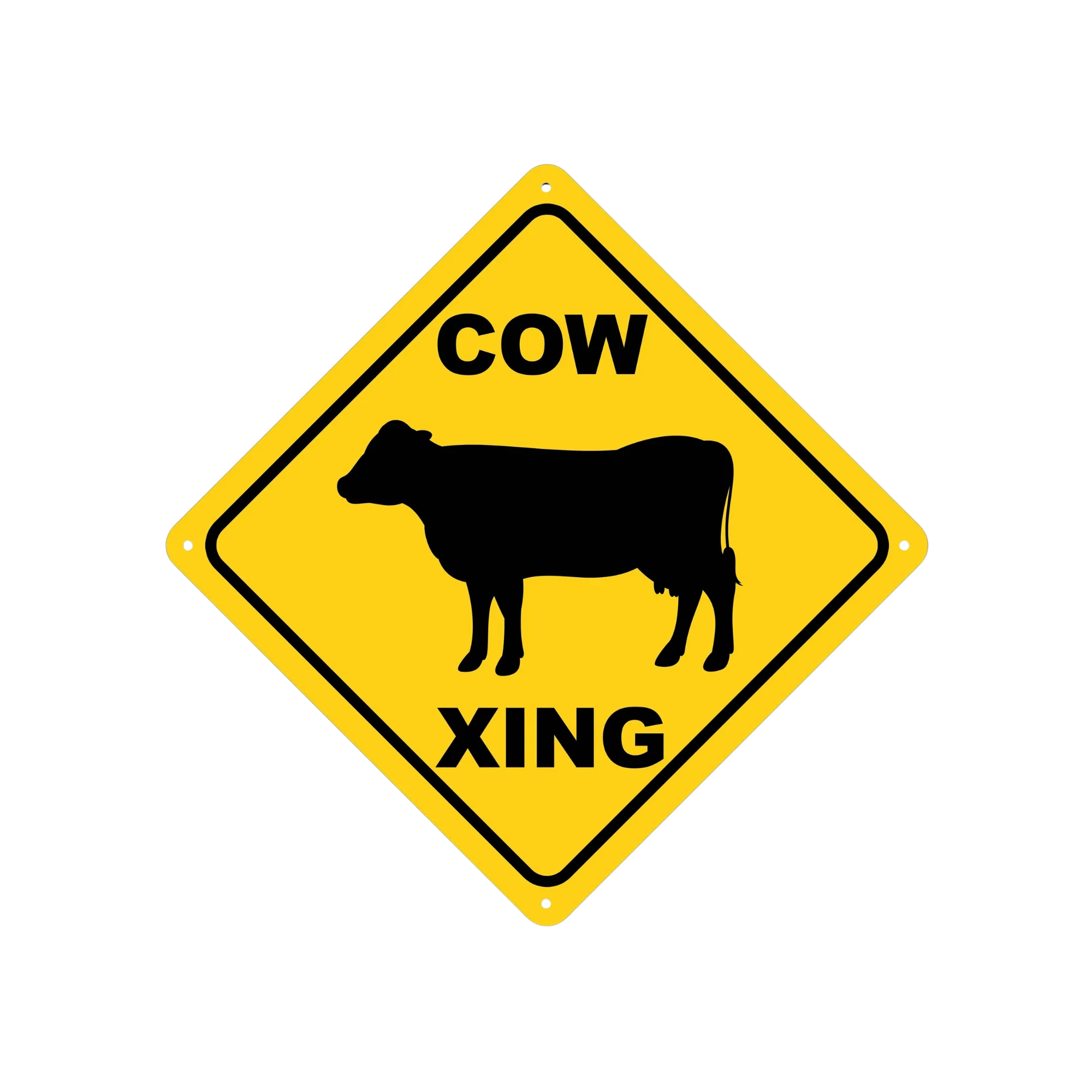 Cow Crossing Aluminum Sign